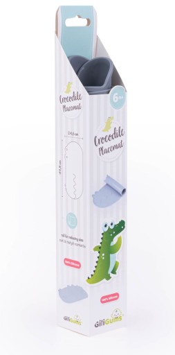 SILIKÓNOVÁ PODLOŽKA GILIGUMS CROCODILE, SIVÁ
