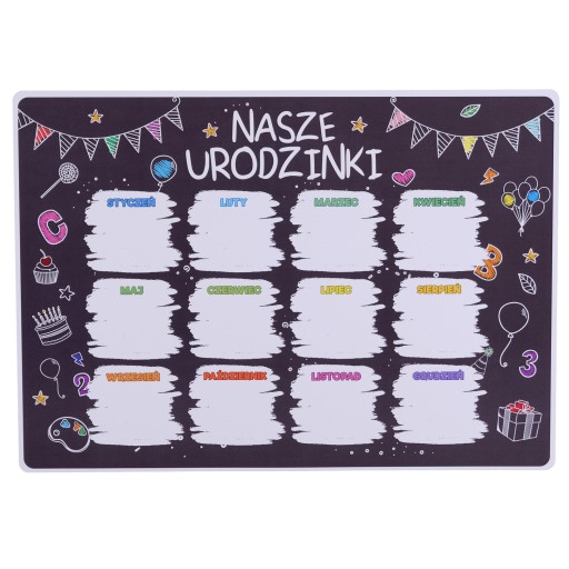 NARODENINOVÝ KALENDÁR PRE MATERSKÚ ŠKOLKU - TABUĽA NA KRÍDU (ZNOVU POUŽITEĽNÁ)