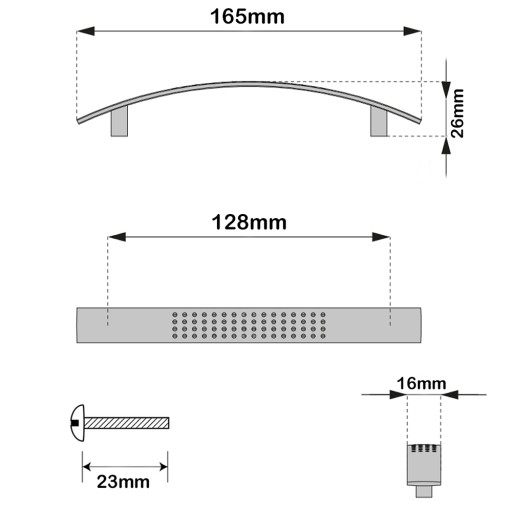 ÚCHYTKA NA NÁBYTOK DO ŠATNÍKA, SKRINÍ, ZÁSUVKY, KUCHYNE HLINÍK 128mm PEKNÁ