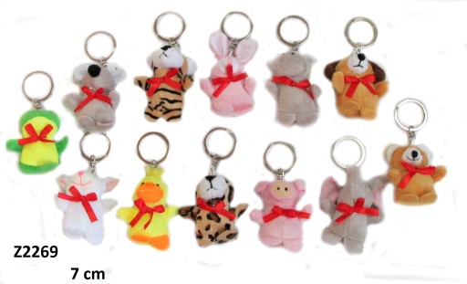 Kľúčenka maskota 12 zvieratiek mix - 7cm