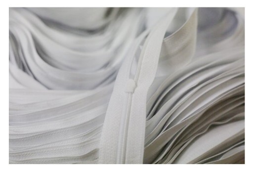 PÁSKA NA Zips ľanová 3mm biela 1m + zipsy