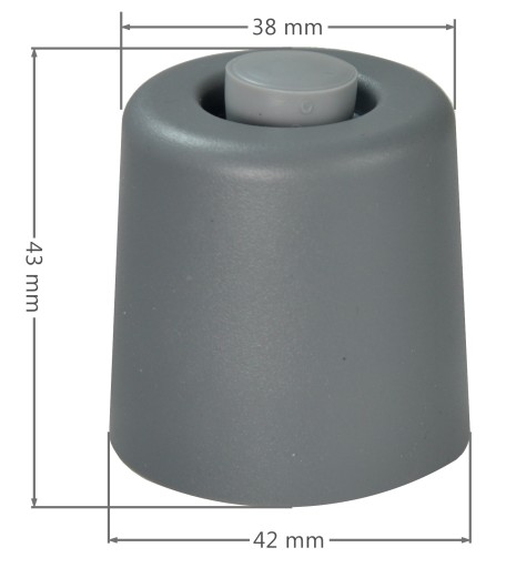 NÁRAZNÝ ZARÁŽKA PRE GARÁŽOVÉ BRÁNY 43mm SILNÁ ANTRACITOVÁ SIVÁ