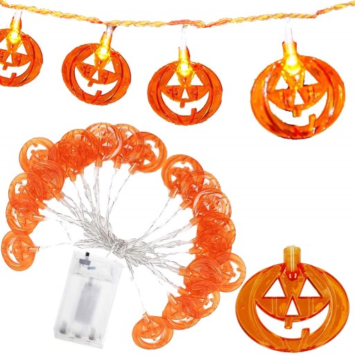 GARLANDOVÉ SVETLÁ ŽIARENÉ TEKVINY 20 LED ZÁVESNÉ DUCHOVNÉ HALLOWEENSKÉ DEKORÁCIE