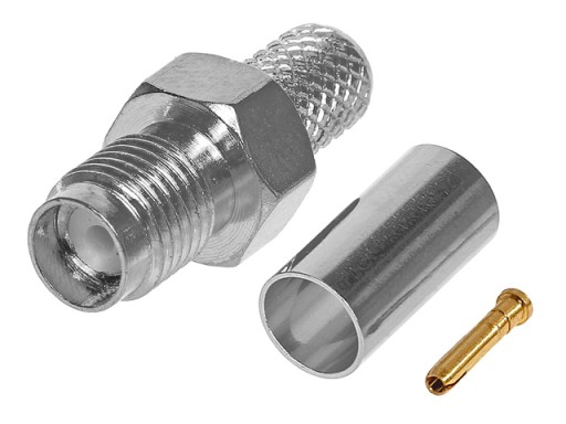 SMA 50Ohm zásuvka krimpovaná na kábel RG-58