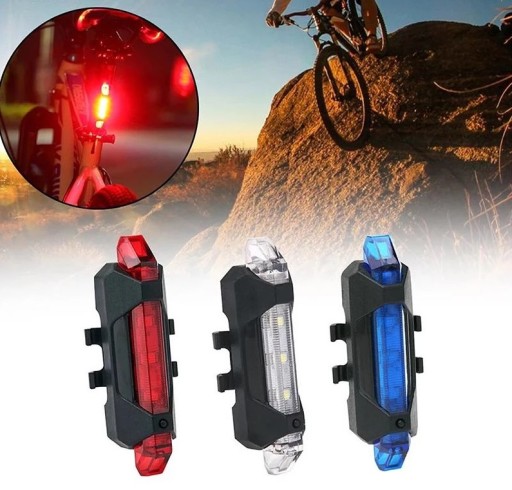 BICYKLE LAMP zadné svetlo 5 LED USB osvetlenie