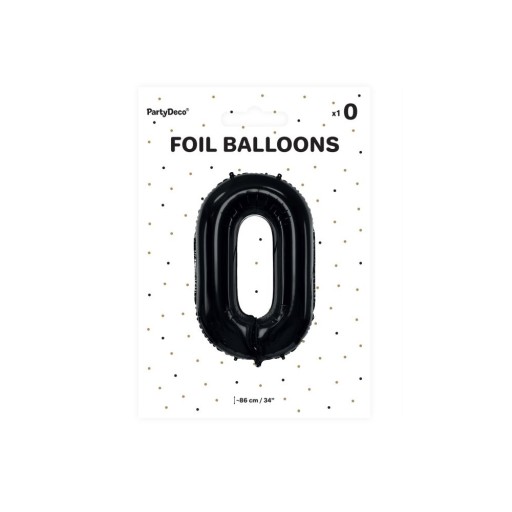 Čierny fóliový balón číslo 0 86 cm
