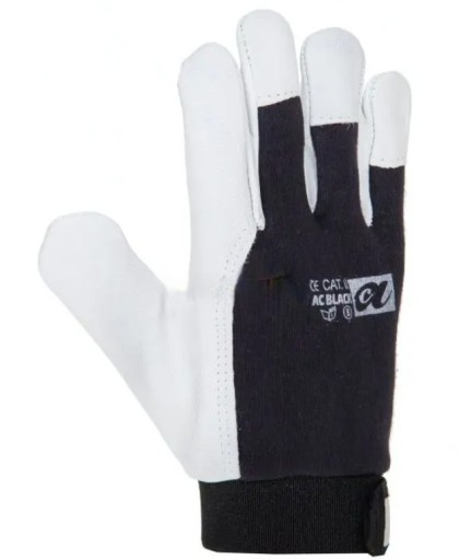 Kožené pracovné rukavice AC BLACK 9 - L