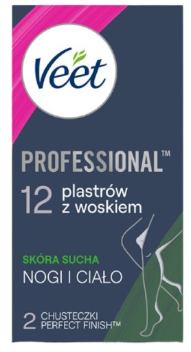 VEET Voskové pásiky na suchú pokožku, 12 pásikov