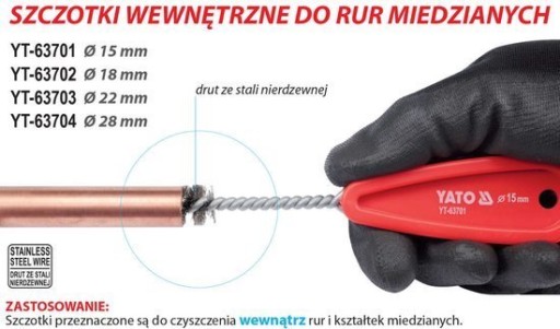 YATO VNÚTORNÁ KEFA NA MEDENÉ RÚRY FI=22m