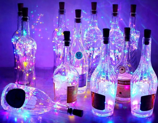 KOROK NA FĽAŠU 20 LED Drôtené Svietidlá Osvetlenie na vianočný stromček RGB Multicolor 124