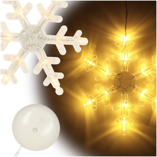LED SVIETIDLÁ DEKORÁCIA VEĽKÁ VIANOČNÁ HVIEZDA SNEHULIENKA 45cm 10LED NA OKNO