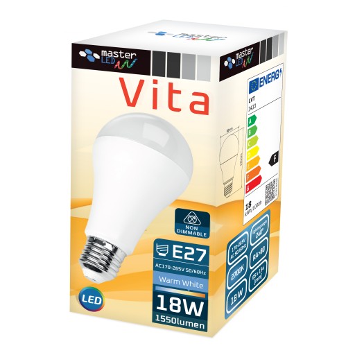 LED žiarovka E27 diódová 20 SMD 2835 18W 230V A65