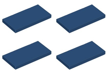 LEGO TILE 87079 2x4 tmavomodrá (4g) 4 ks.