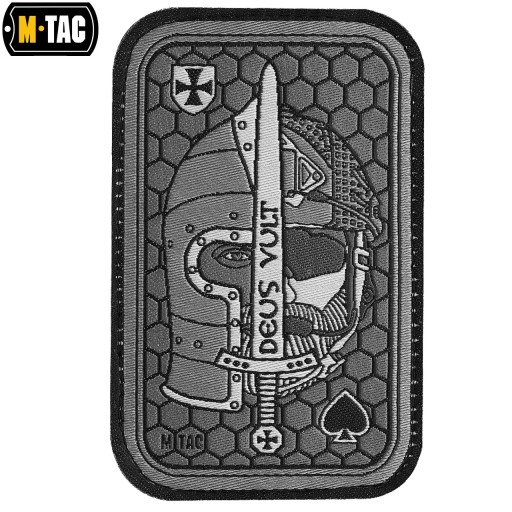 NÁŠIVKA NA VELCRO AKO SPADE VOJAK DEUS VULT ACE D M-TAC JACQUARD GREY