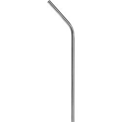 Zahnutá strieborná oceľová slamená trubica, 21,5 cm