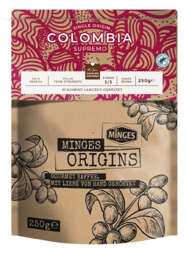 MINGES COLOMBIA SUPREMO 250G - KÁVOVÉ ZRNKY
