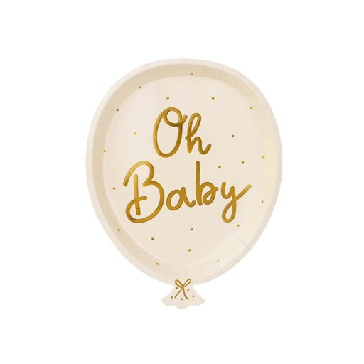 BALÓNOVÉ PAPIEROVÉ TANIERE OH BABY BÉŽOVÁ 22cm 6ks
