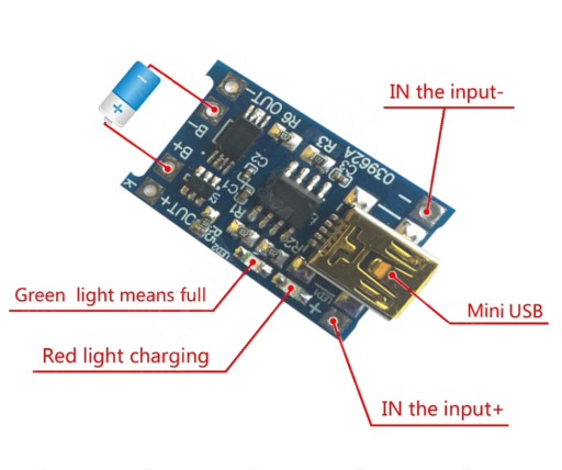 SUPER nabíjačka pre TP4056 miniUSB Li-Ion, chránená.