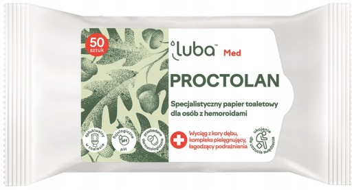 LUBA Toaletný papier pre ľudí s hemoroidmi 50 ks