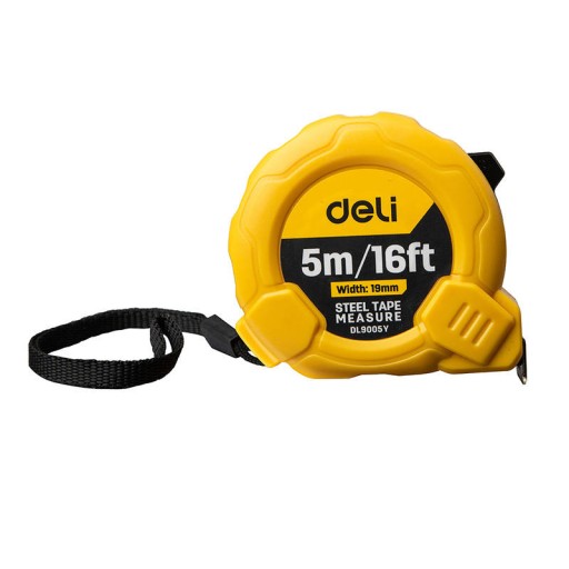 Deli Tools EDL9005Y skladacia páska 5 m / 19 mm žltá