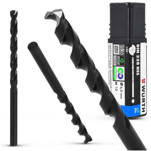 HSS ZEBRA KOV Vrták DIN 338 6mm WURTH do ocele Liatina ŠPIRÁLA