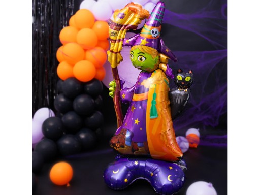 Stojaci fóliový balón Witch 155cm