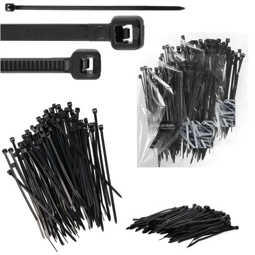 200x sťahovacie pásky Káblové pásky Zipsy 2,5 x 100 mm Silné UV sťahovacie pásky
