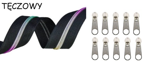 LuxTextil Zipsová PÁSKA Zips 5mm ŠPIRÁLA +10 Zipsov 5m RAINBOW