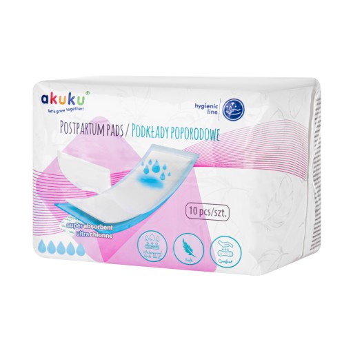AKUKU popôrodné hygienické vložky Ultraabsorpčné vložky so superabsorbentom 10 kusov