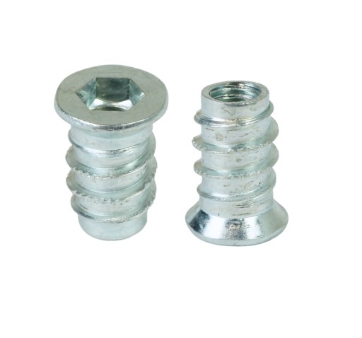 10x M6 x 17 mm nástrčné dvojzávitové nábytkové zaskrutkovacie vybranie na skrutku do dreva
