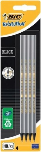 BIC EVOLUTION ČIERNA ceruzka 4 KS.