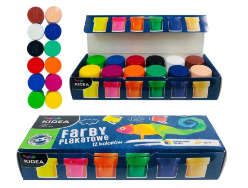 KIDEA SET PLAGÁT FARBY 12 FAREB + PLASTICINA 12 FARIEB ZADARMO