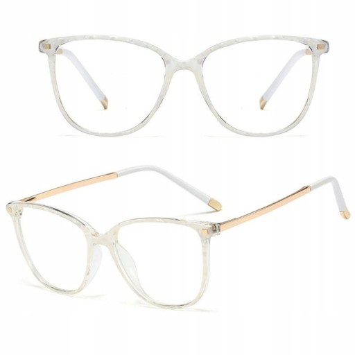 Dámske ZERO GLASSES biele NERDS zlaté NERDS