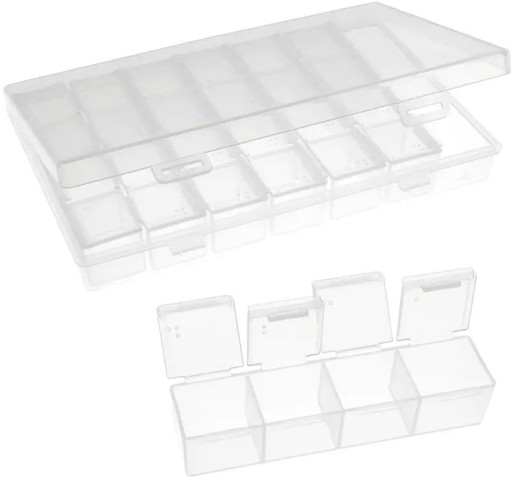 Organizér 17x11x2,7 cm, 28 priehradok, krabička na lieky OR30