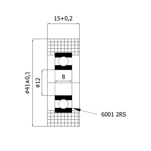 fI 41 VALEC LOŽISKA PRE OTVORENÉ BRÁNY 12 mm
