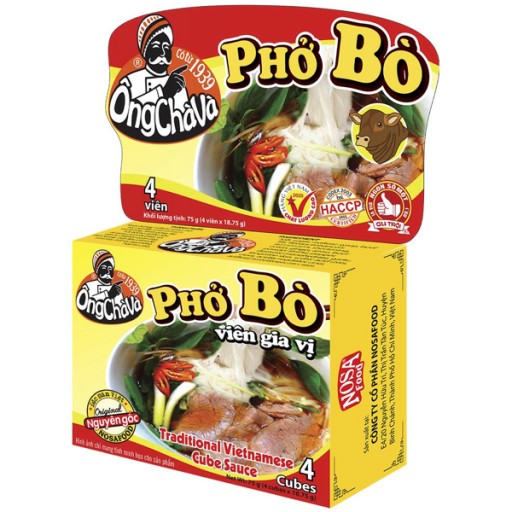 PHO BO bujón kocky, hovädzie mäso 75g - Ong ChaVa