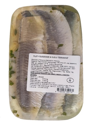 SLEDE FILETY V OLEJI CESNAKINE 510 G DVARO