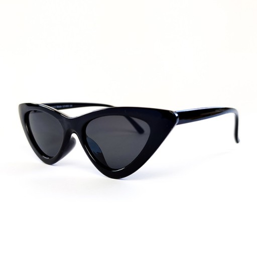 DÁMSKE SLNEČNÉ OKULIARE UV400 ČIERNE OKULIARE CAT-EYE