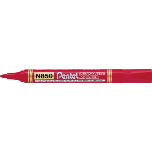 Permanentný popisovač Pentel N850, okrúhly hrot, ČERVENÁ FARBA 4,5 mm