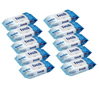 Fresh Baby vlhčené obrúsky na ruky voda 72 ks