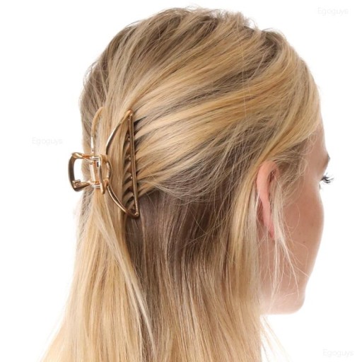 Sponka do vlasov, pevný kov, elegantná zlatá spona, klasická čeľusť