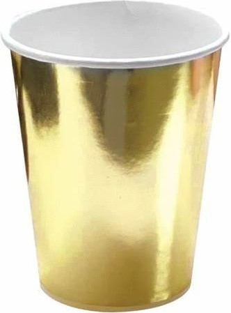 Zlaté papierové poháre, 6 kusov, Silvester, Karneval, Narodeniny