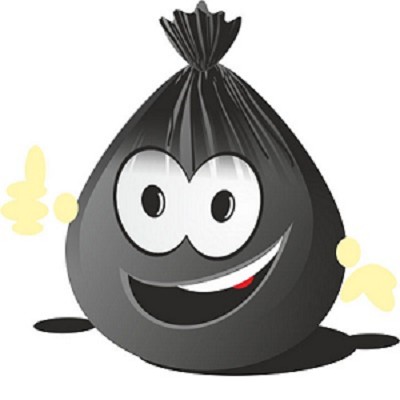 HDPE vrecká so sťahovacou páskou, 35L, modré