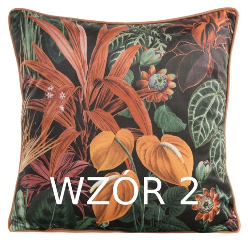Zamatová obliečka na vankúšik s motívom kvetov 45x45 cm - Premium zamat na zips
