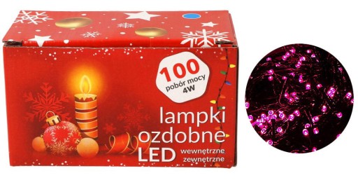 VIANOČNÉ SVETLÁ 100 LED SILNE RUŽOVÝ PROGRAMÁTOR