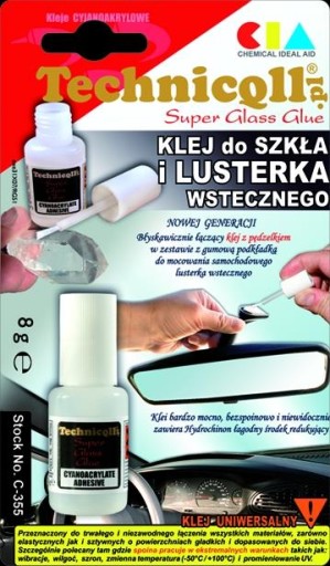 Lepidlo na sklá a spätné zrkadlá Technicqll