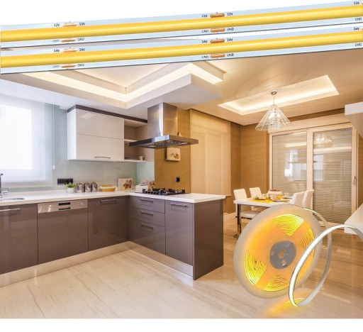 COB LED pás 12V 10W 900 Lumenov/m 320Led/m IP20 TEPLÁ BIELA