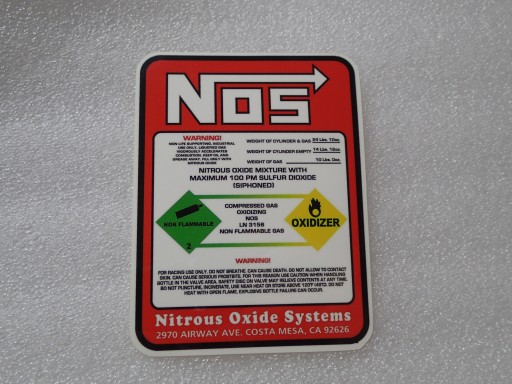 NÁLEPKA NOS NITRO OXIDE SYSTEMS 7,2 x 9,5 cm