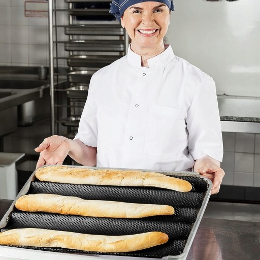 FORMA Plech na pečenie BAGET BAGETOVÝ CHLIEB PEČENIE NA 3 BAGETY