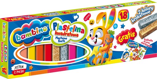 Bambino Štvorcová PLASTIKA 18 farieb + PODLOŽKA